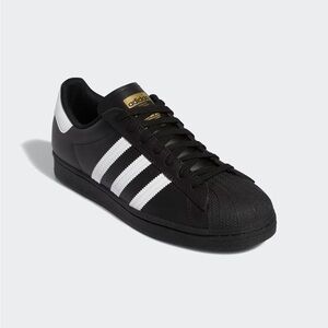 NEW adidas Superstar Core Black/White/Gold Sneakers Size 10 Men